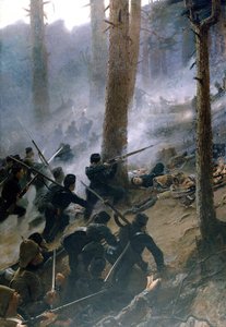 Anfallet på Peiwar Kotal av 5:e Gurkha Rifles, Afghanistan, december 1878, ca 1890