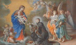 Madonna och barnet visar sig för Saint Louis Gonzaga av Veronica Stern