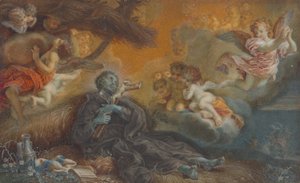 Franciskus Xaviers död, ca 1750 (olja på pergament) av Veronica Stern