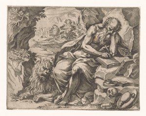 Saint Hieronymus i vildmarken av Vespasiano Strada (attributed to)
