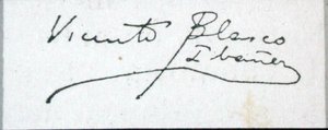 Författarens signatur (bläck på papper) av Vicente Blasco Ibanez