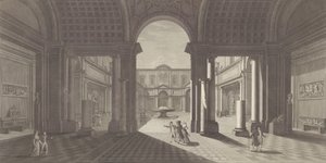 Utsikt över innergården till Museo Pio-Clementino, från 