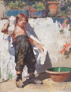 The bathroom (olja på duk) av Vicenzo Irolli