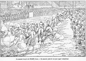 Pferderennen - in „The Centaure“, Zeichnung von Crafty von Victor  Geruzez