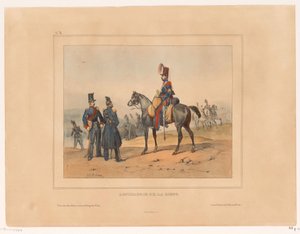 van de linie artilleri Linjeartilleri (titel på objekt) Military rangen en kostuums van het Franse leger 1832 (serietitel) Samling militärdräkter, fransk armé 1832, representerad i genreämnen (serietitel) av Victor Adam