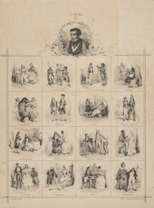 Augustin-Eugène Scribe med karaktärer, 1800-talet. av Victor Adam