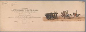 Historisk procession vid Utrechts universitets andra hundraårsjubileum, 1836 (titeltryck) Nederländska arméns mars till Ostende den 3 juli 1600, dagen efter segern vid Nieuwpoort; enligt den kostymerade föreställningen som ges av H H Stud av Victor Adam