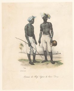 Kläder för ledarna för Havre-Dorey i Papua Nya Guinea Costume des chefs papous du hâvre Dorey (titel på objekt) Voyage of Discovery of the Astrolabe (serietitel) Voyage de découvertes de l
