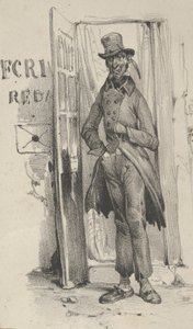 Man som står i en dörröppning, mitten av 1800-talet. av Victor Adam
