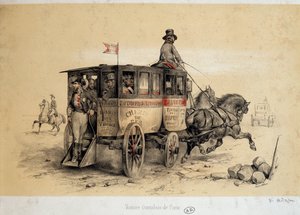 Paris omnibusbil - Litografi av Adam, ca. 1840 av Victor Adam