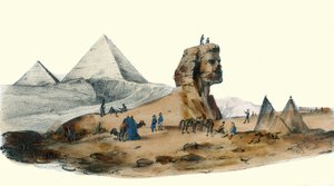 Den franske översten i Egypten. i "" Album Grotesque, Choices of Remarkable Types", illustrationer av Victor Adam, Paris, cirka 1850. av Victor Adam