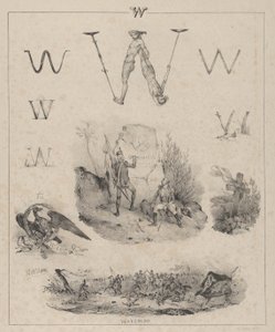 Bokstaven W: Washington, Wagram, Waterloo, 1833. av Victor Adam