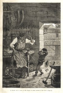 Biographie populaire illustrée de Gambetta - Folien gick sönder och träffade den unge åskådaren i ögat av Victor Armand Poirson