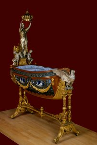 Den kejserliga prinsen Eugene Louis Josephs vagga (1856-1879), son till Napoleon III, tillverkad i silver, emalj, brons och trä av arkitekten Victor Balard efter modell av kungen av Roms vagga. 1856 Paris, Musée Carnavalet