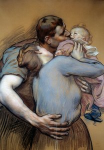 Familjen. Teckning av Victor Prove (1856-1943)