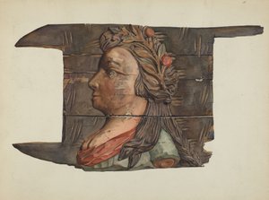 Träsnideri, ca. 1938. av Victor F. Muollo