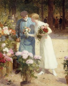 På Blomstermarknaden; På blomstermarknaden, av Victor Gabriel Gilbert