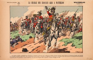 Anklagelse för Royal Scots Greys vid slaget vid Waterloo, c.1920