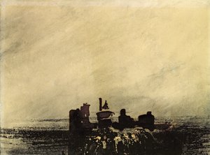 Feodala ruiner (bläcktvätt på papper) av Victor Hugo