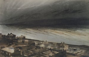 Marine-Terrace, Jersey, 1855 (kol, penna och gouache på papper) av Victor Hugo