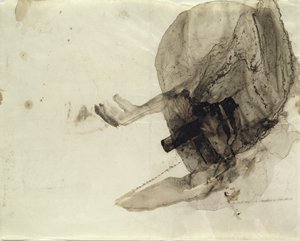 Utan titel, ca 1853-5 (bläcktvätt på papper) av Victor Hugo