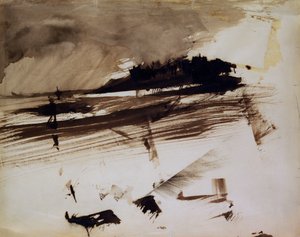 Utan titel, eller: Evocation of an island, 1870 (bläck och tvätt på papper) av Victor Hugo