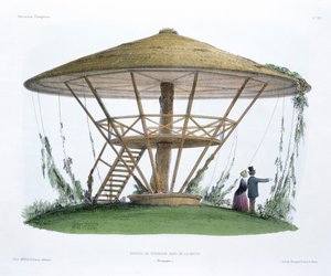 Robinsons parasoll, Parc de la Motte, Bourgogne, från "Habitations Champetres", graverat av bröderna Becquet, omkring 1855.