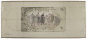 Skiss till Galerie Lobau, Hôtel de Ville, Paris: Familjen av Victor Jean Pierre Maziès