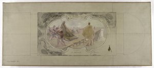 Skiss för Lobau-galleriet i Paris stadshus: La Patrie av Victor Jean Pierre Maziès