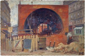 Les travaux du métropolitain place Saint-Michel en 1906, i 11-1906 (olja)