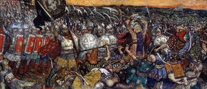 Bataille de Koulikovo - Slaget vid Kulikovo den 8 september av Victor Mikhailovich Vasnetsov