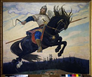 Ilya Muromets (Elie av Murom) (Ilya Muromets). Rysk legendarisk hjälte. Målning av Viktor Mikhailovich Vasnetsov (1848-1926), olja på duk av Victor Mikhailovich Vasnetsov