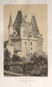 Pittoresk arkitektur eller monument från 1400-talet. Och XVI. Århundraden: Frankrikes slott från XV och XVI århundraden: Pl. 51, Château De Jumillac (Dordogne) av Victor Petit