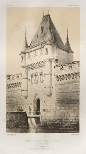 Pittoresk arkitektur eller monument från 1400-talet. Och XVI. Århundraden: Slott i Frankrike av XV och XVI århundraden: Pl. 80, Porte Notre-Dame in Sens enligt gamla ritningar (Yonne) av Victor Petit