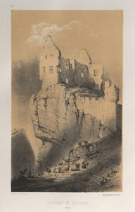 Pittoresk arkitektur eller monument från 1400-talet. Och XVI. Århundraden: Chateaux De France av XV och XVI århundraden: Pl. 30, Chateau De Crussol (Drome) av Victor Petit