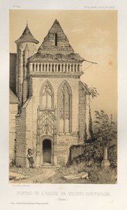 Pittoresk arkitektur eller monument från 1400-talet. Och XVI. Århundraden: Chateaux De France av XV och XVI århundraden: Pl.2, Portal för kyrkan Villiers Sur-Tholon (Yonne) av Victor Petit