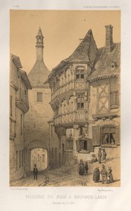 Pittoresk arkitektur eller monument från 1400-talet. Och XVI. Århundraden: Chateaux De France av XV och XVI århundraden: Pl. 5, Trähus i Bourbon-Lancy (Saone Et Loire) av Victor Petit