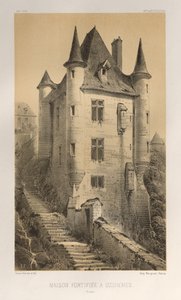 ...pl. 60, befäst hus i Uzerches Corrère, 1860. av Victor Petit