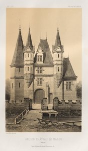 ...pl. 88, Gamla slottet i Barou Calvados, 1860. av Victor Petit