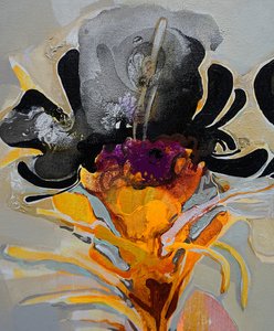 Dramatisk abstrakt blomsterkonst av Victor Tkachenko