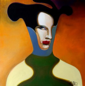 Elegant abstrakt porträtt av Victor Tkachenko