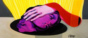Lila huvud, rosa hand av Victor Tkachenko