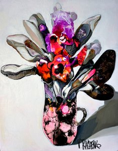 Färgsprakande abstrakta blommor av Victor Tkachenko