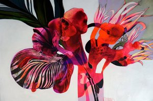 Färgsprakande abstrakta blommor