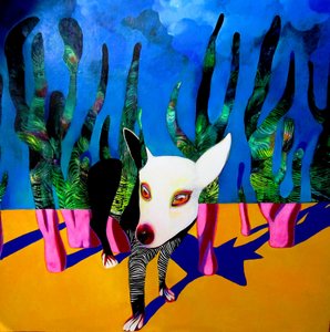 En livfull, surrealistisk hund av Victor Tkachenko