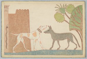 Hunden och vargen, Illustration för Aesops fabler