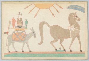 Hästen och åsnan, Illustration för Aesops fabler