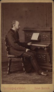Porträtt av librettisten och kompositören Franz Friedrich Richard Genée 1823-1895, ca 1880-1885. av Vienna . Photo studio Xaver Massak