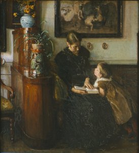 Mamma måste läsa. Konstnärens fru och barn av Viggo Johansen