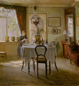 Solljus i matsalen, 1889